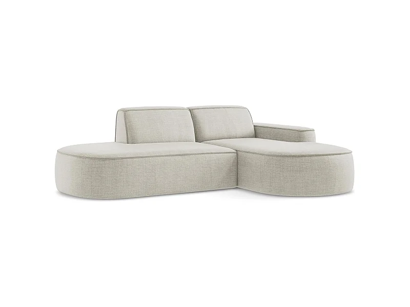 3-Sitzer Modulares Ecksofa - Ecke Rechts - Strukturstoff - Hell beige - OMAO