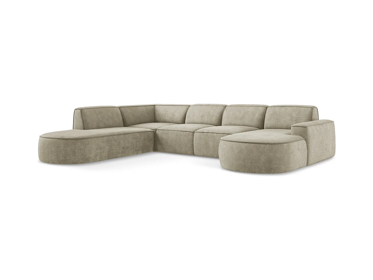 Modulares Wohnlandschaft - Chenille - Beige - OMAO