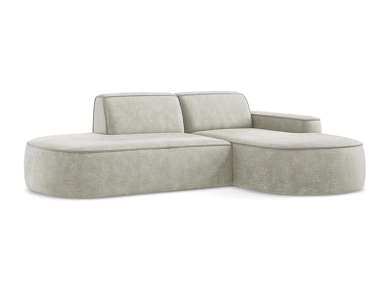 3-Sitzer Modulares Ecksofa - Ecke Rechts - Chenille - Perle - OMAO