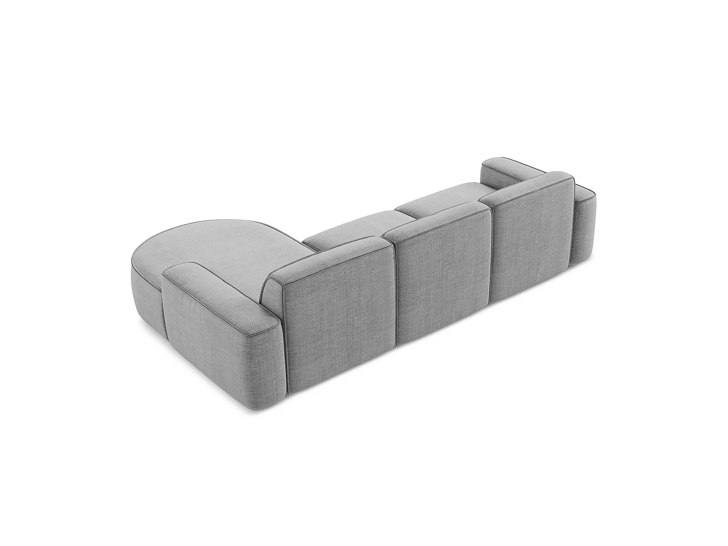 Modulaire hoekbank rechts van lichtgrijs textuurstof - MELISSA