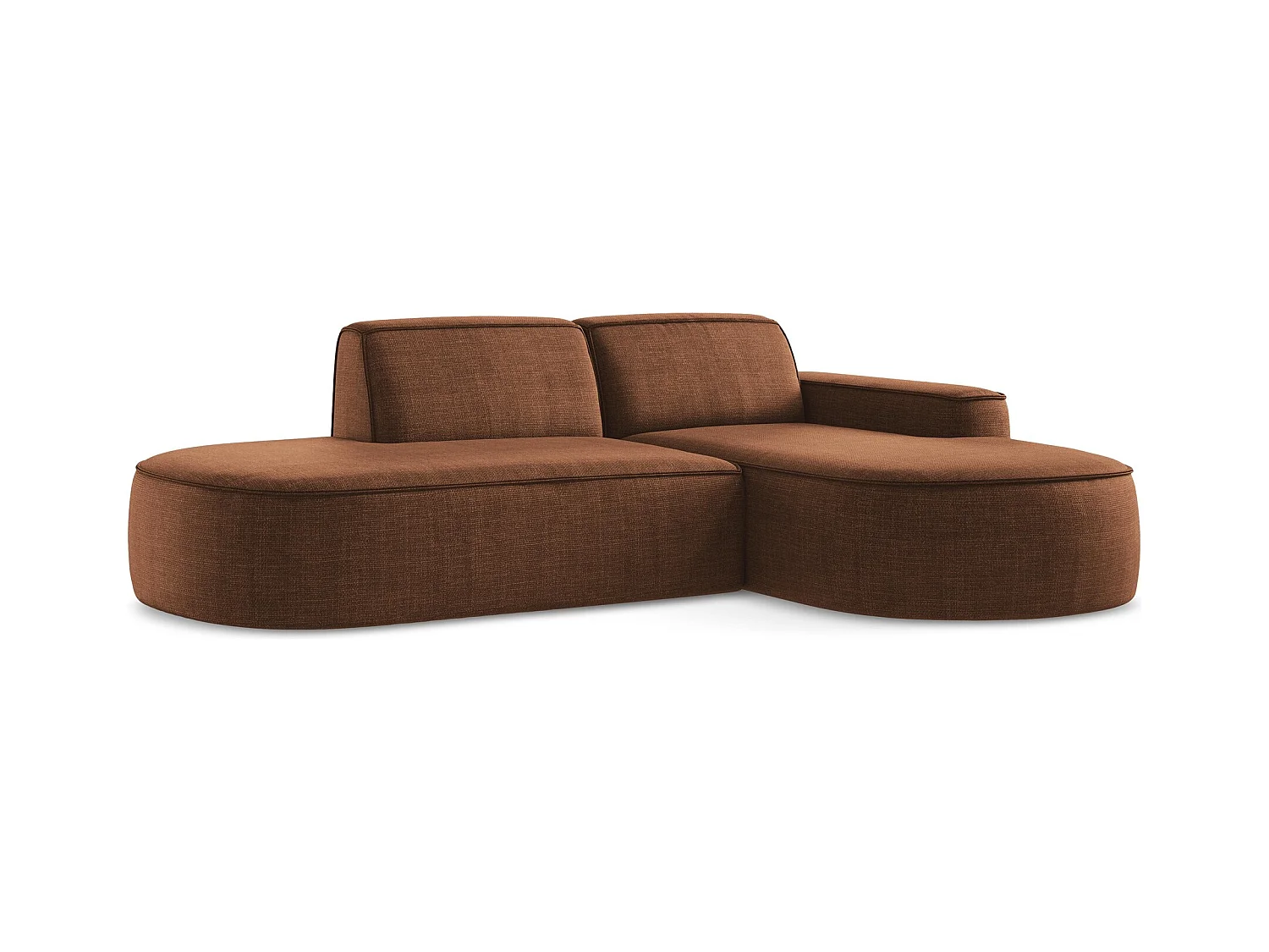 3-Sitzer Modulares Ecksofa - Ecke Rechts - Strukturstoff - Terrakotta - OMAO