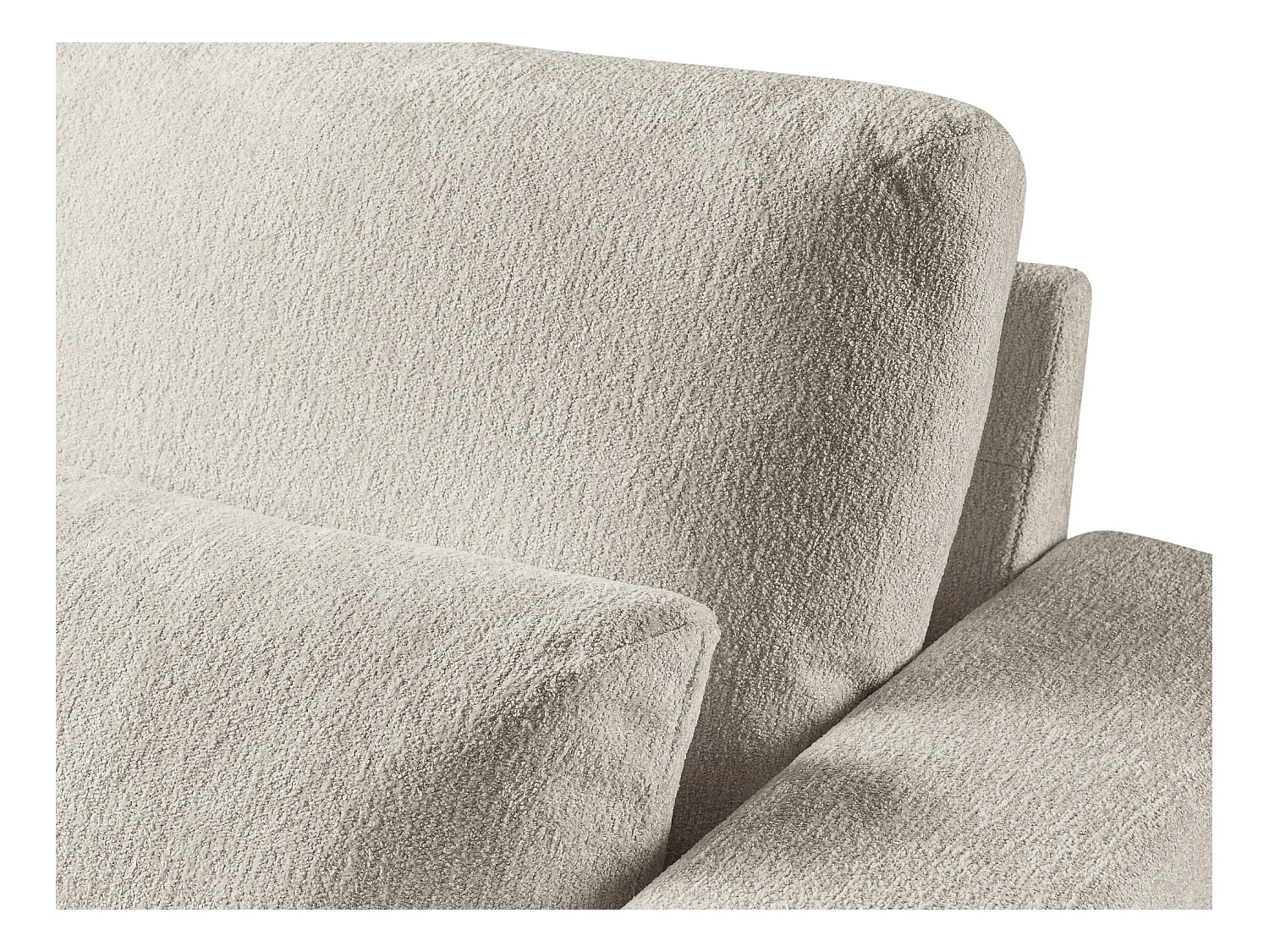 Canapé d’angle 4 places gauche en tissu chenille - beige - AKALA