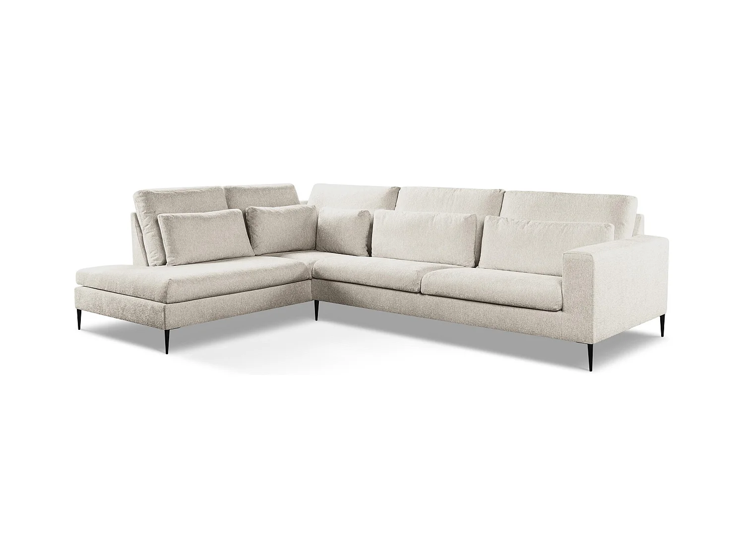 Ecksofa Links - Links - Chenille - Beige - AKALA