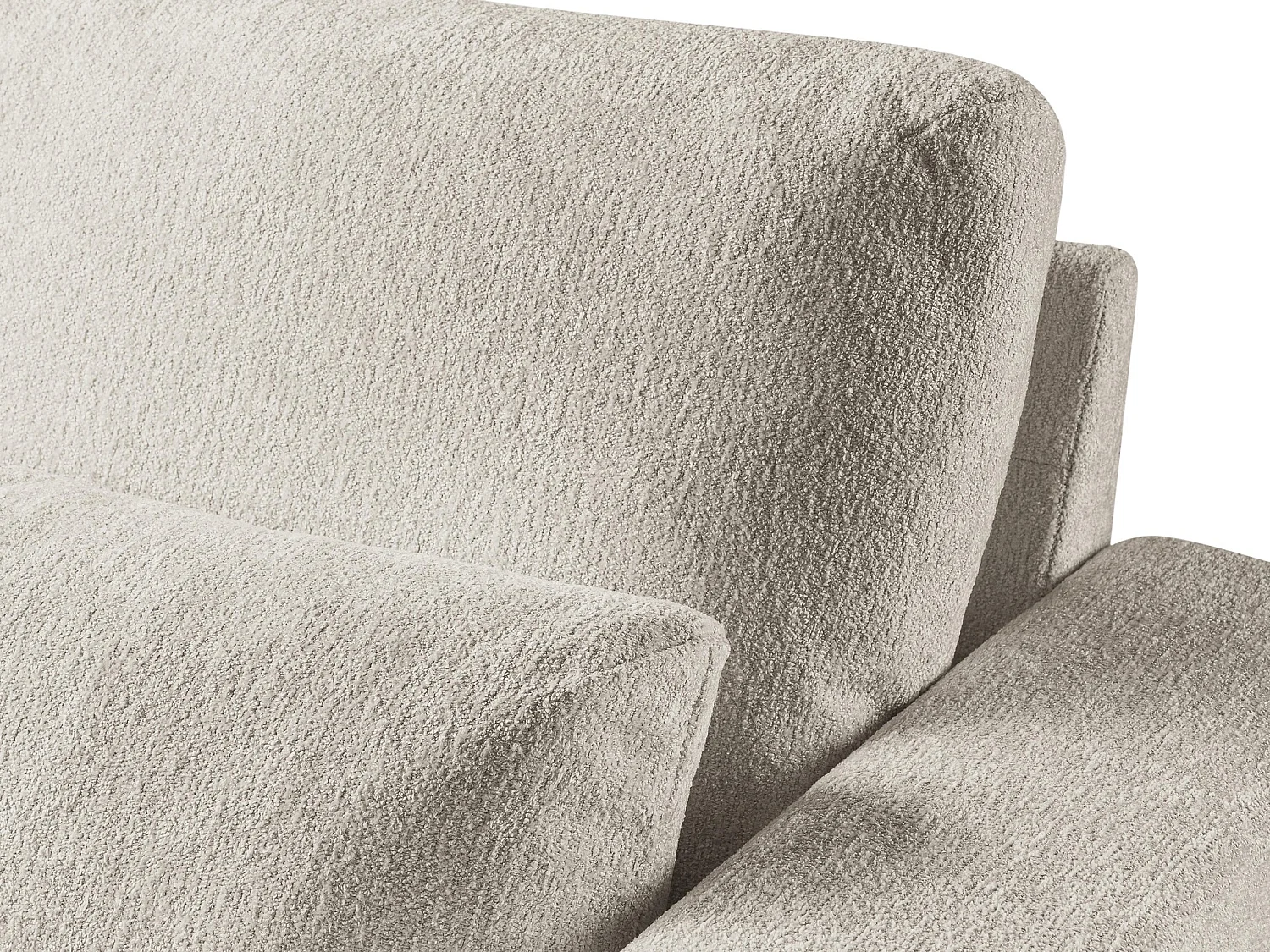 Canapé d’angle 4 places gauche en tissu chenille - beige - AKALA