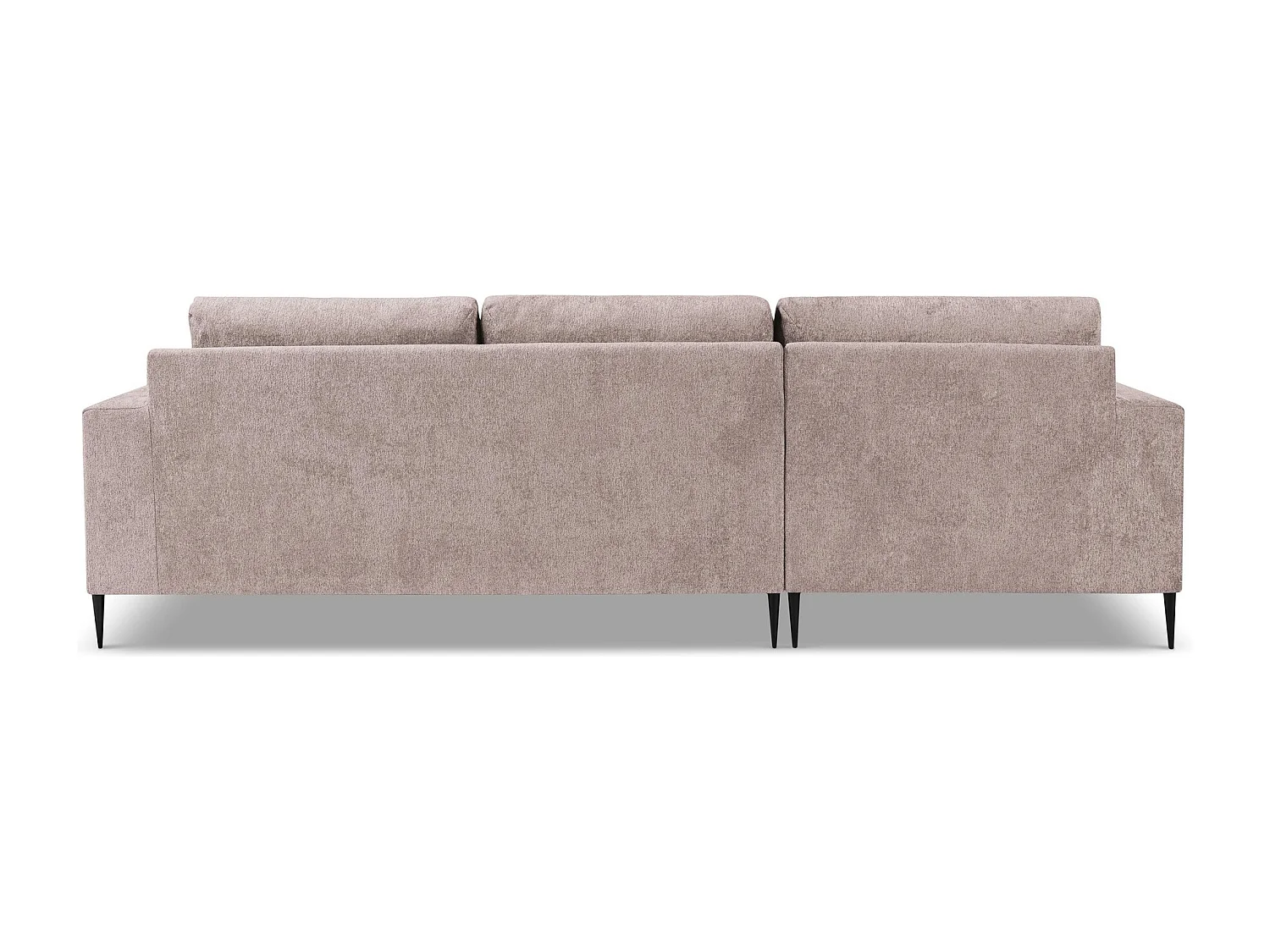 Canapé d’angle 3 places gauche en tissu chenille - rose poudré - AKALA