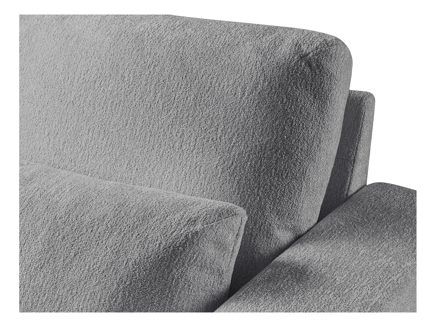 Canapé d’angle 4 places gauche en tissu chenille - gris clair - AKALA