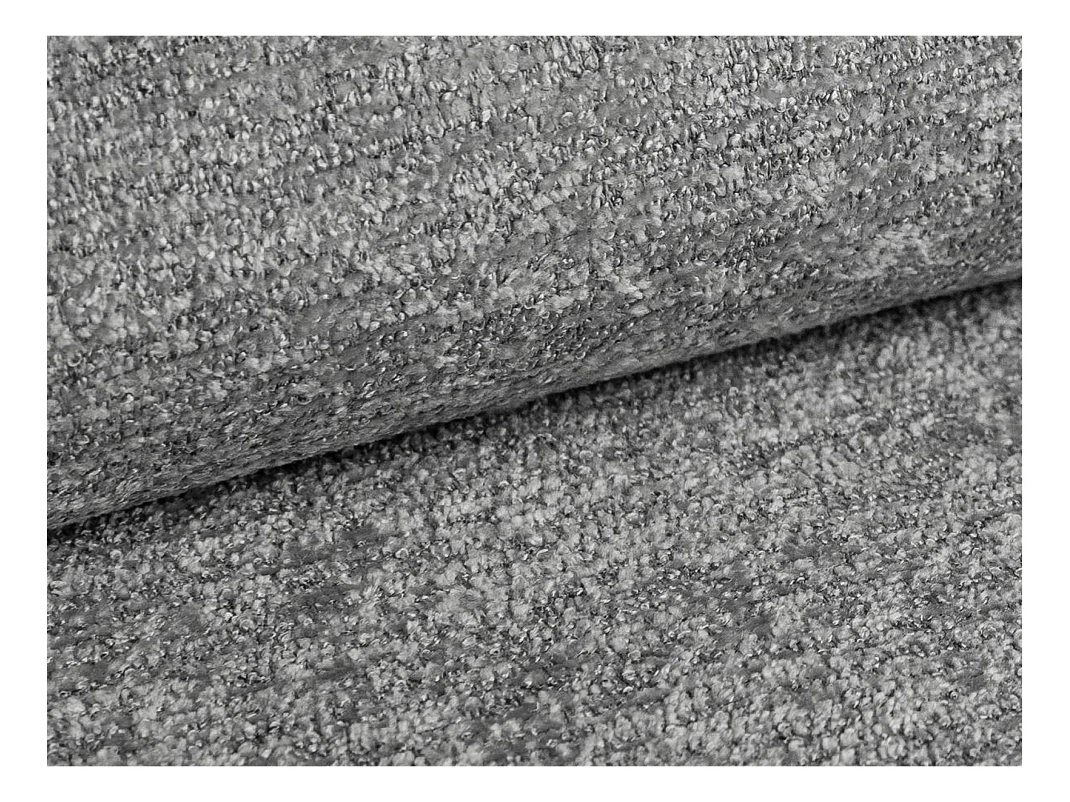 Canapé d’angle 4 places gauche en tissu chenille - gris clair - AKALA