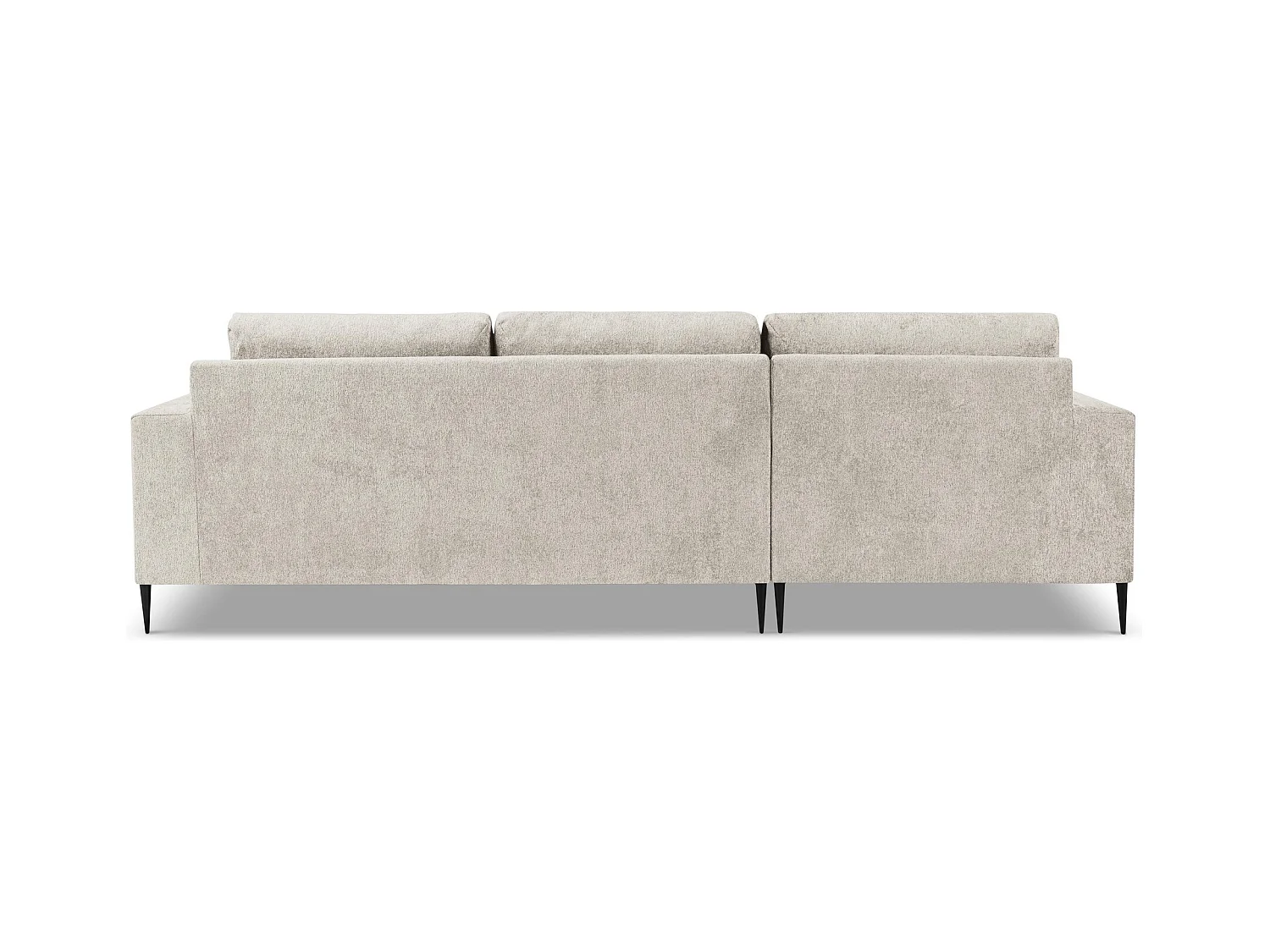 Canapé d’angle 3 places gauche en tissu chenille - beige - AKALA