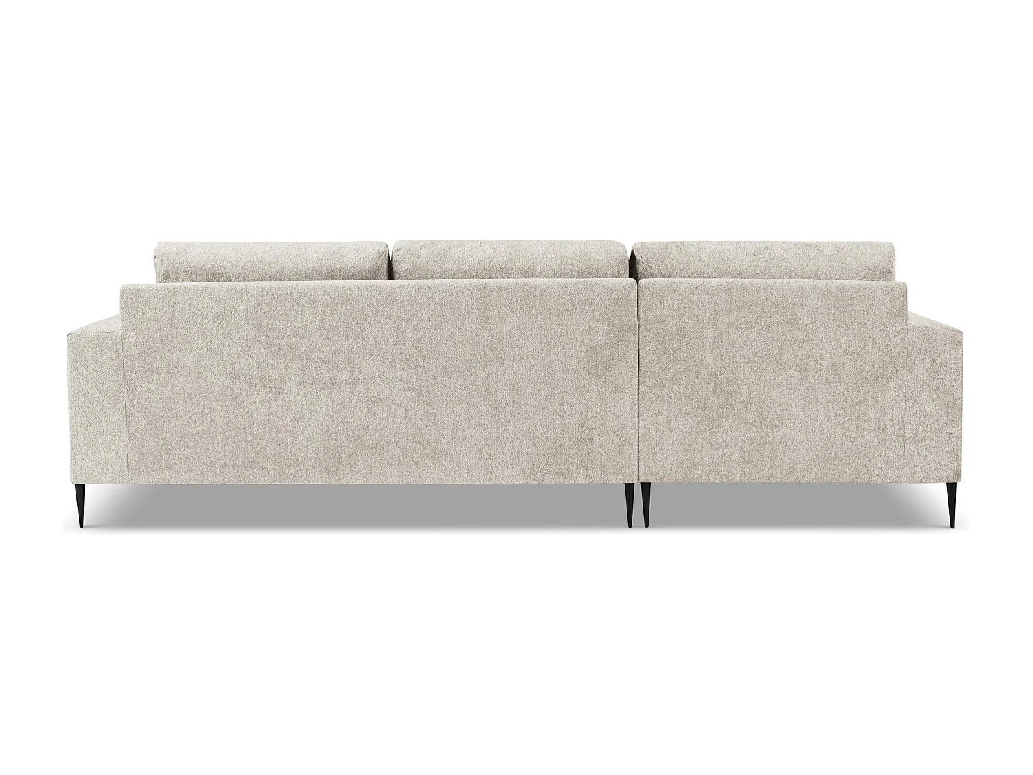 Canapé d’angle 3 places gauche en tissu chenille - beige - AKALA