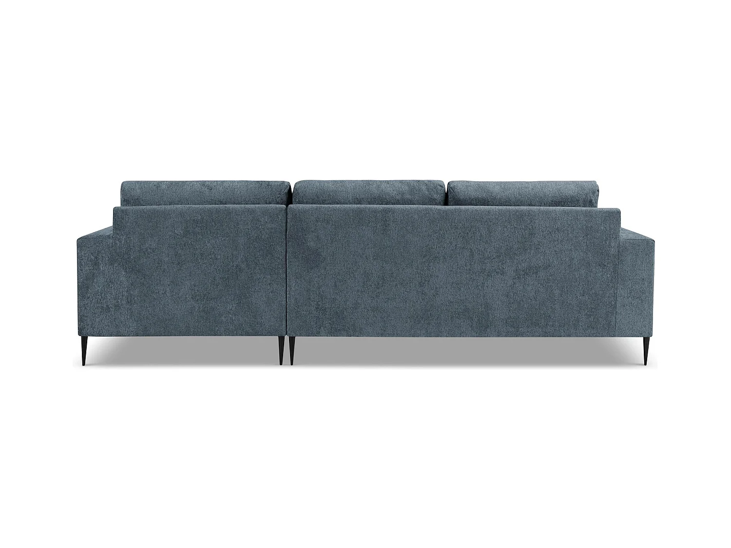 Canapé d’angle 3 places droit en tissu chenille - bleu - AKALA