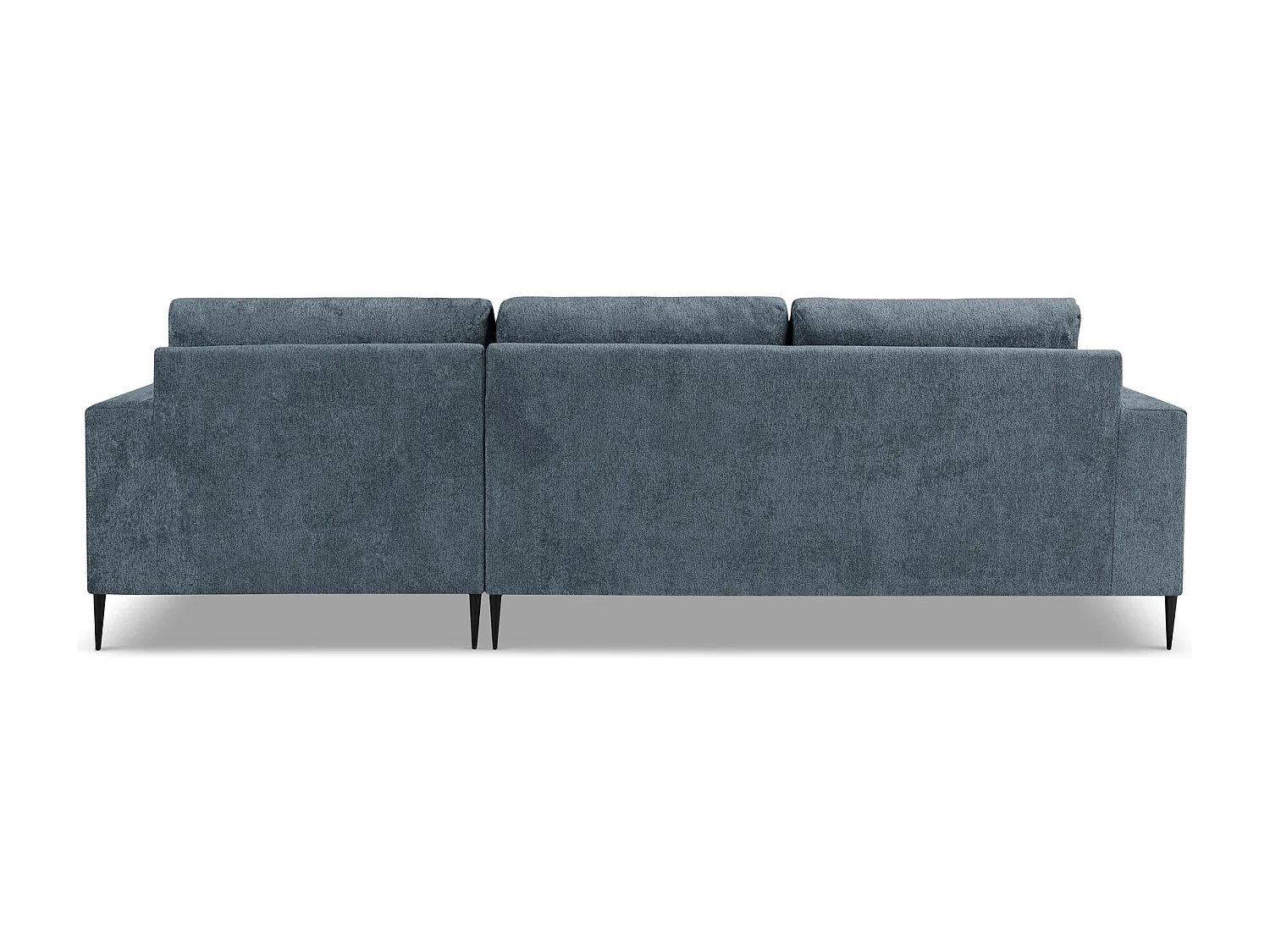 Canapé d’angle 3 places droit en tissu chenille - bleu - AKALA