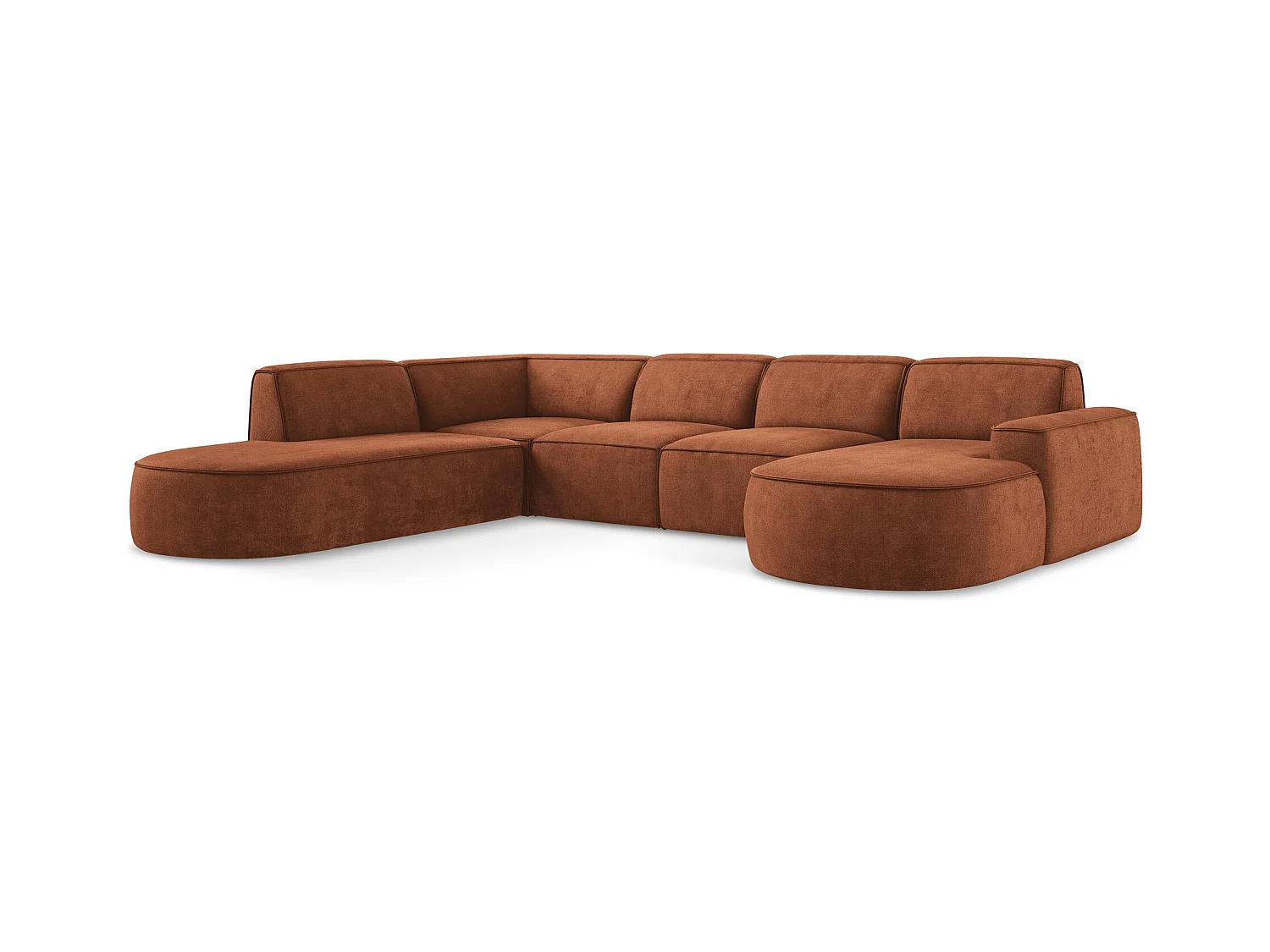 Modulares Wohnlandschaft - Chenille - Terrakotta - OMAO