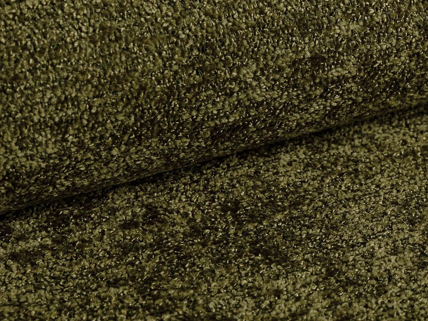 Canapé d’angle 4 places droit en tissu chenille - olive - AKALA