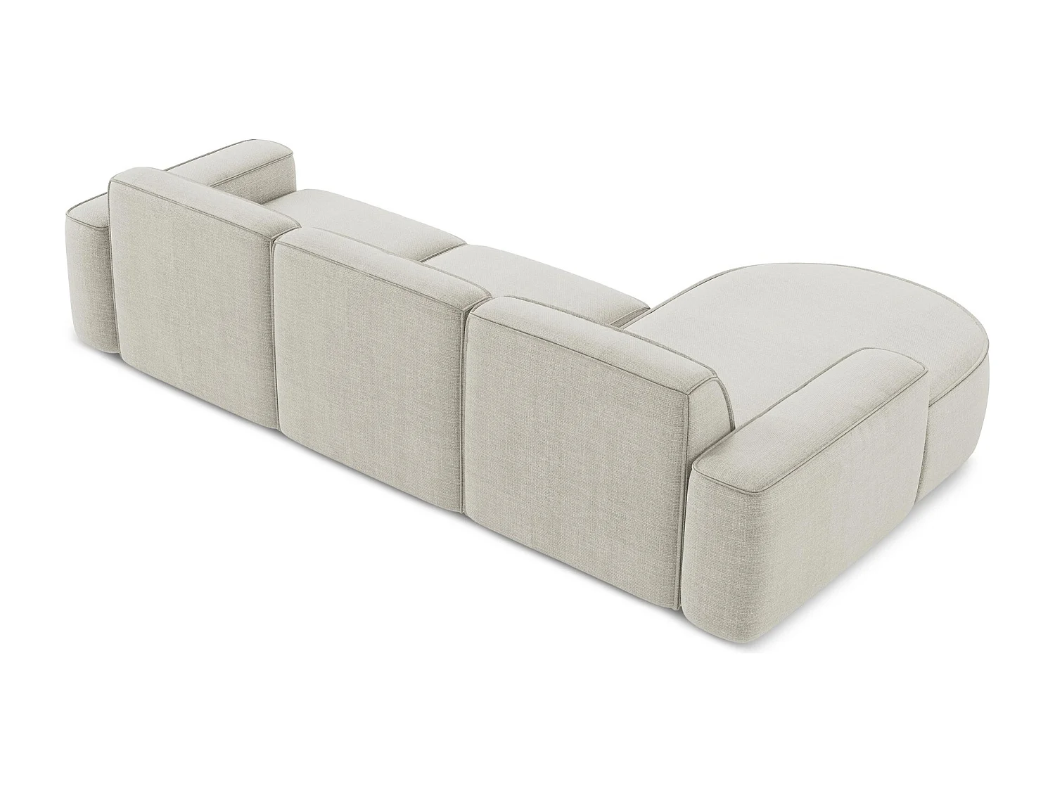 Canapé d'angle 3 places modulaire gauche en tissu texturé - beige clair - OMAO