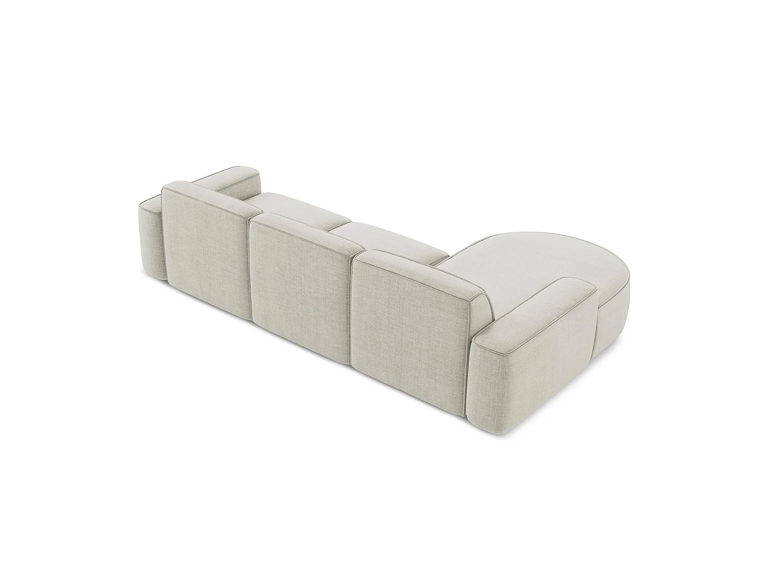 3-Sitzer Modulares Ecksofa - Ecke Links - Strukturstoff - Hell beige - MELISSA
