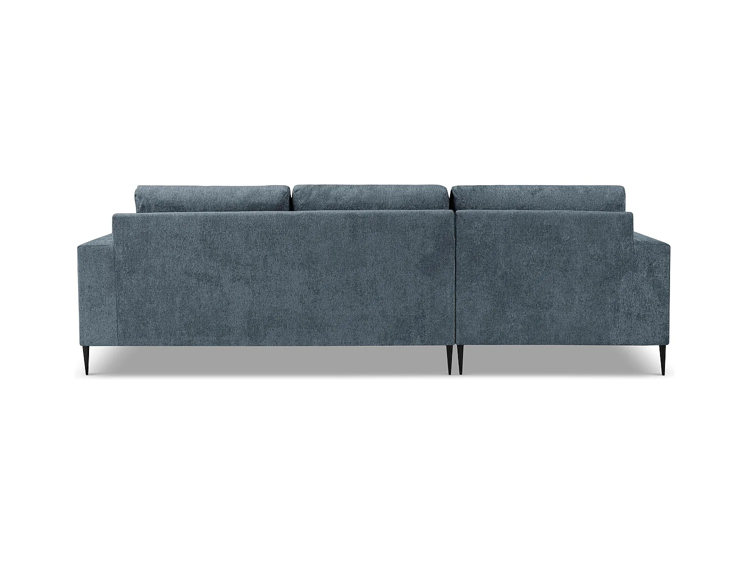 Canapé d’angle 3 places gauche en tissu chenille - bleu - AKALA