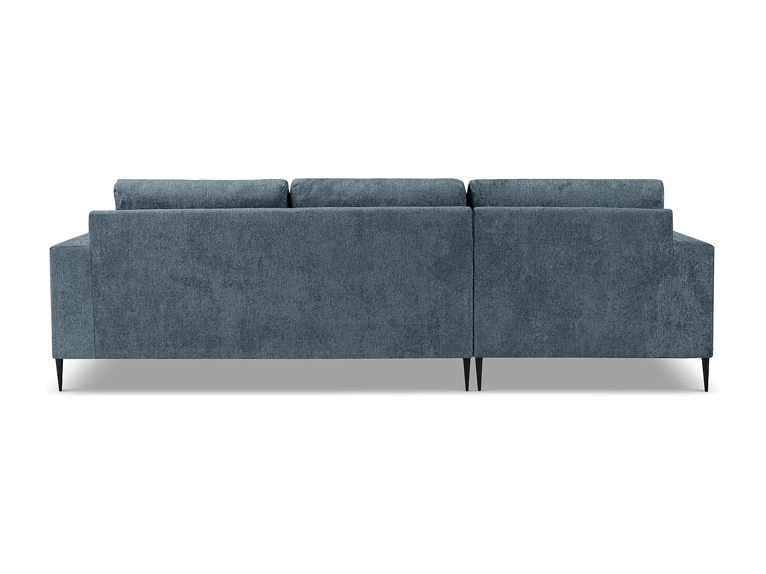 Canapé d’angle 3 places gauche en tissu chenille - bleu - AKALA