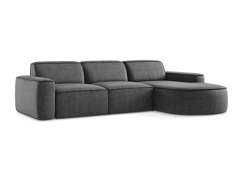 Narożnik prawostronny - z tkaniny strukturalnej - ciemny szary - OMAO