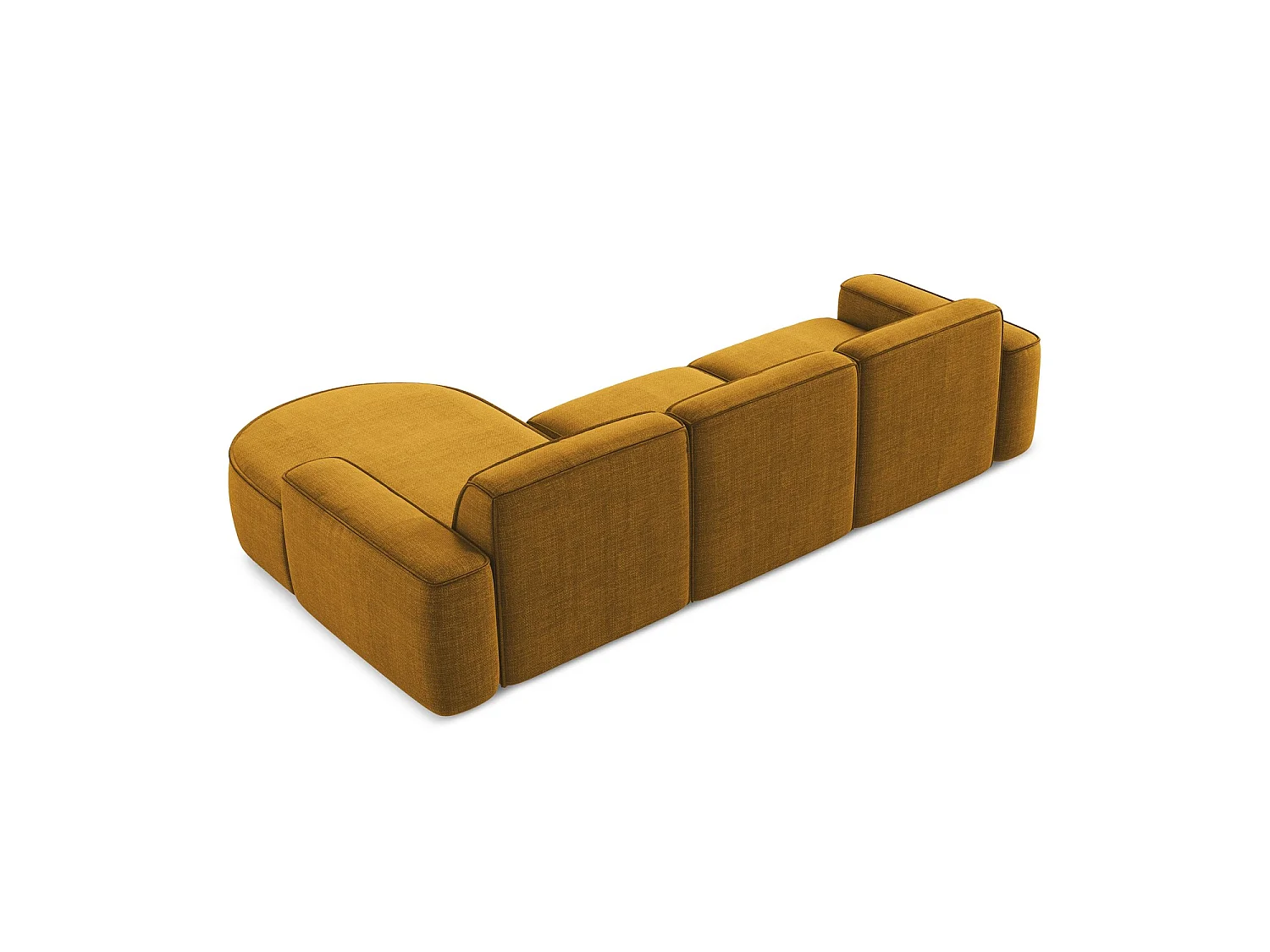 Modulaire hoekbank rechts van mosterd textuurstof - MELISSA