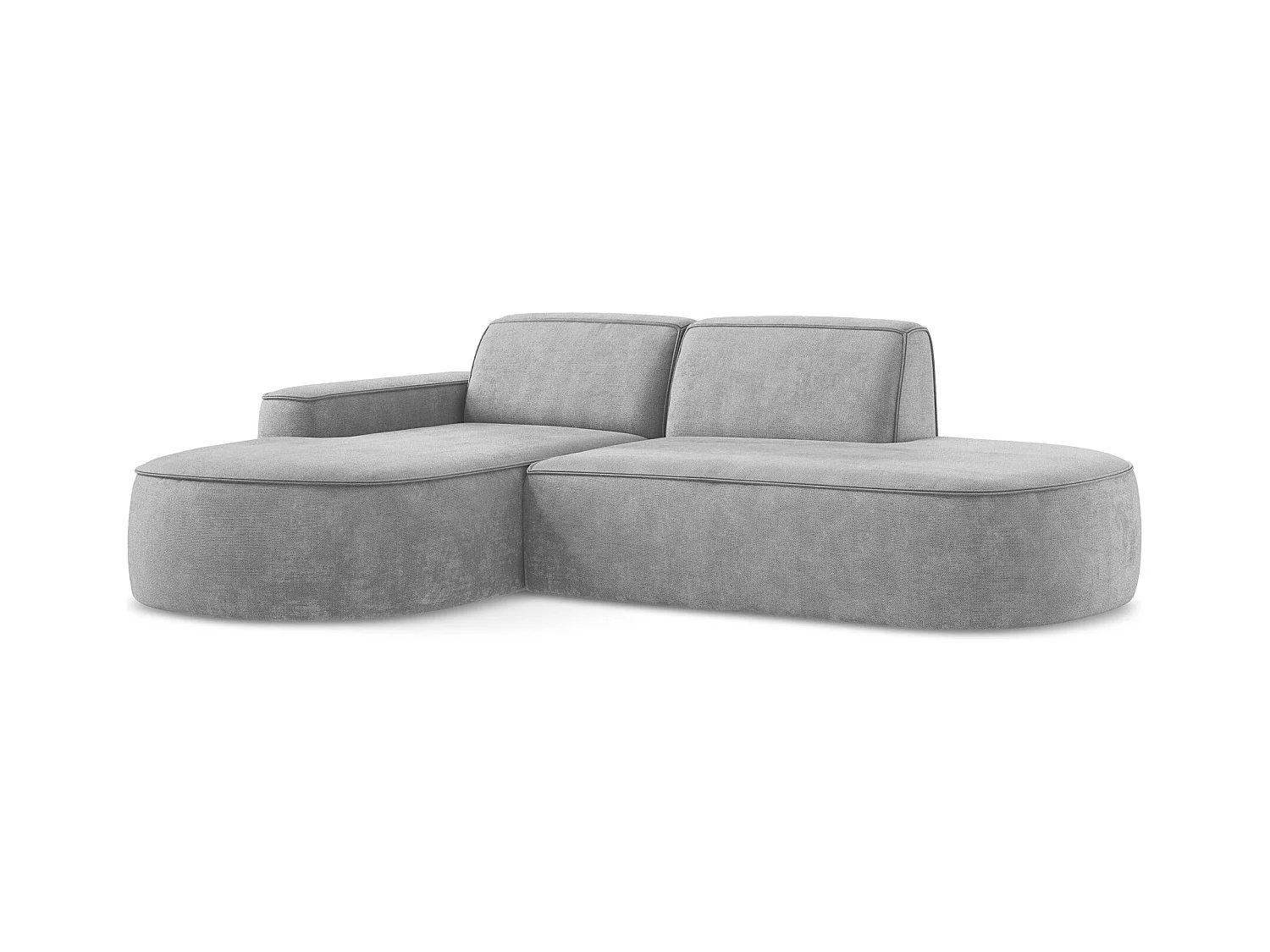 3-Sitzer Modulares Ecksofa - Ecke Links - Chenille - Hellgrau - OMAO