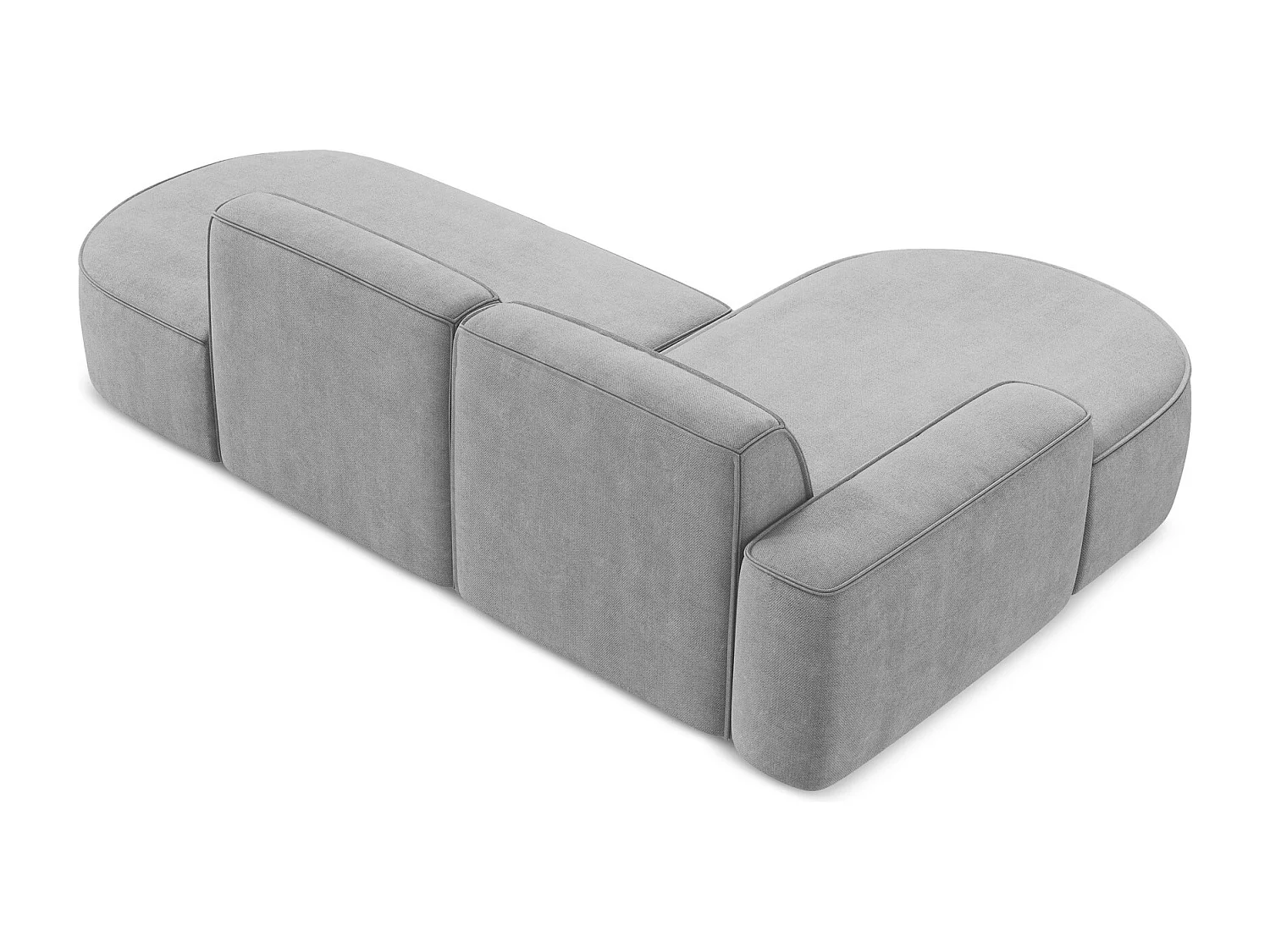 Canapé d'angle 3 places modulaire gauche en tissu chenille - gris clair - OMAO
