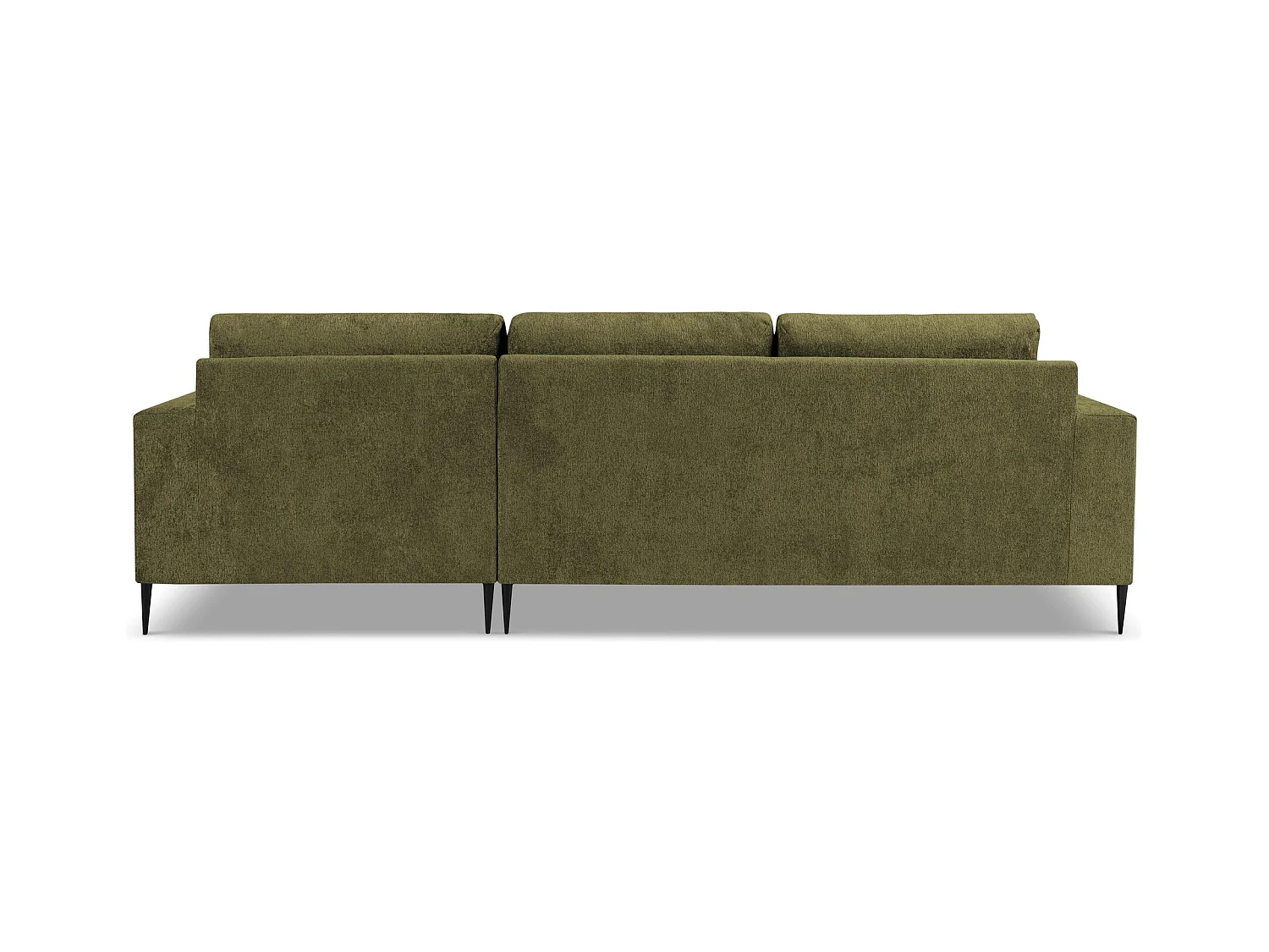 Canapé d’angle 3 places droit en tissu chenille - olive - AKALA