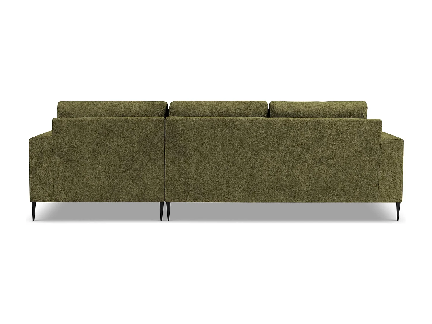 Canapé d’angle 3 places droit en tissu chenille - olive - AKALA