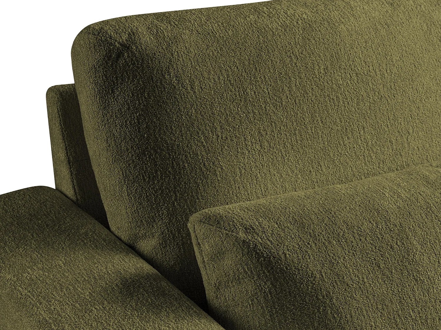 Canapé d’angle 3 places droit en tissu chenille - olive - AKALA