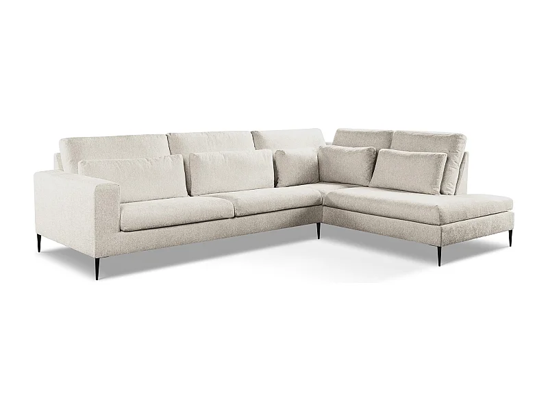 Ecksofa - Ecke Rechts - Chenille - Beige - AKALA