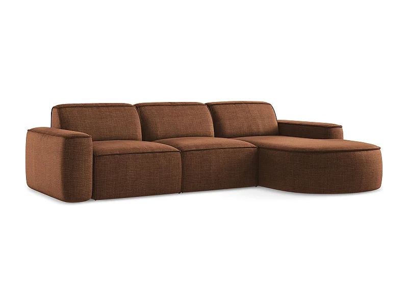 3-Sitzer Modulares Ecksofa - Ecke Rechts - Strukturstoff - Terrakotta - OMAO