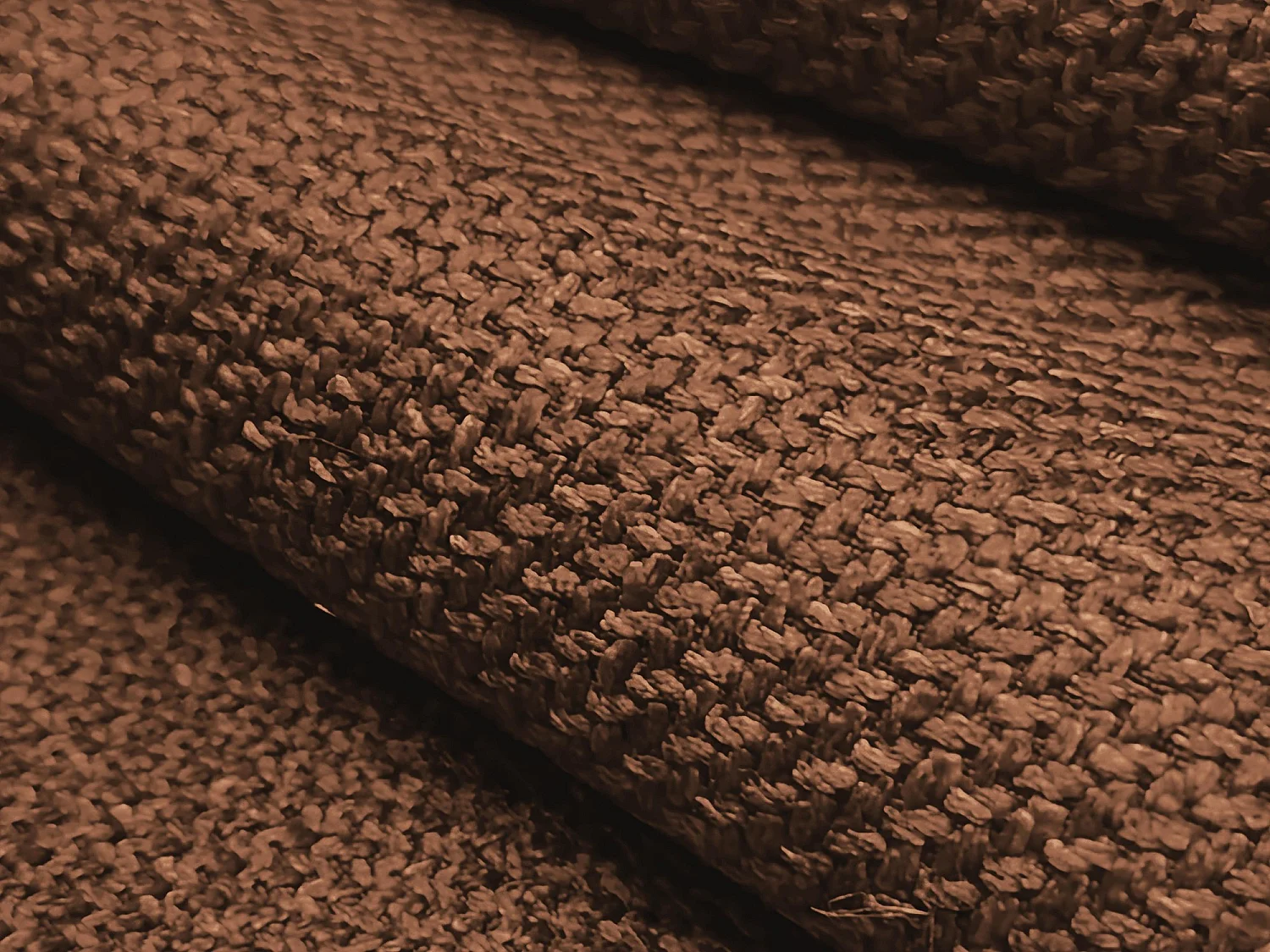 Modulaire hoekbank rechts van terracotta textuurstof - OMAO