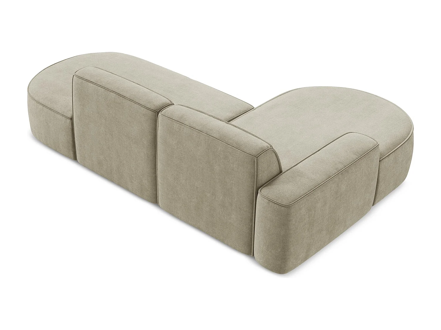 Canapé d'angle 3 places modulaire gauche en tissu chenille - beige - OMAO