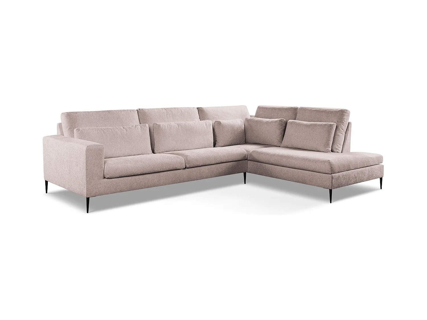 Ecksofa - Ecke Rechts - Chenille - Puderrosa - AKALA
