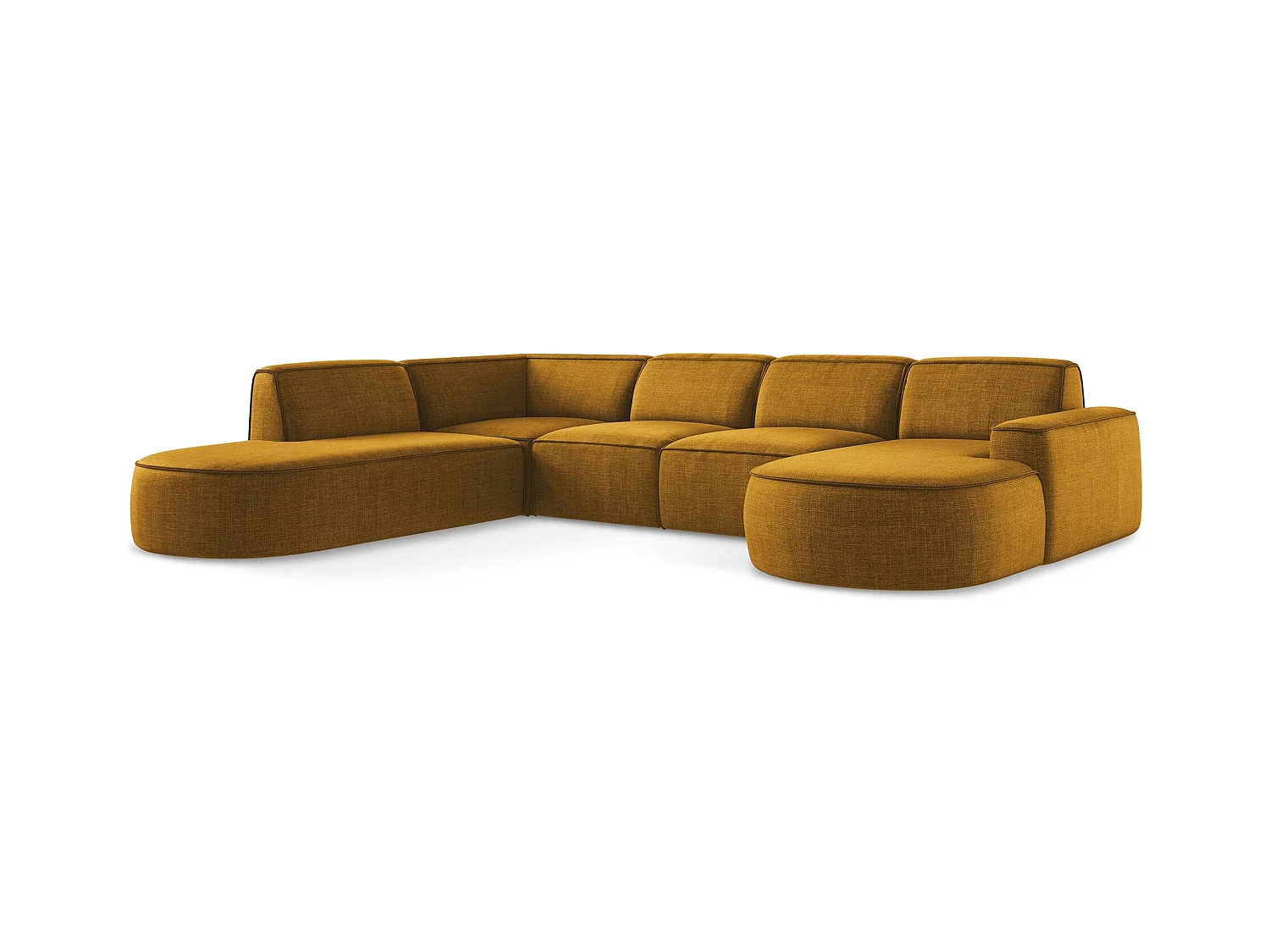 Modulares Wohnlandschaft - Strukturstoff - Senf - OMAO