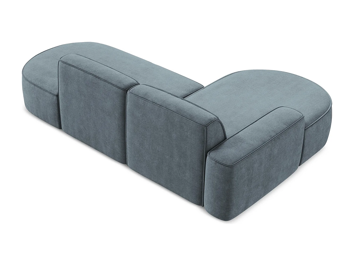 Canapé d'angle 3 places modulaire gauche en tissu chenille - jeans - OMAO