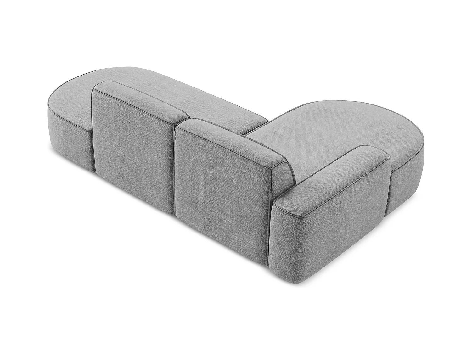 Canapé d'angle 3 places modulaire gauche en tissu texturé - gris clair - OMAO