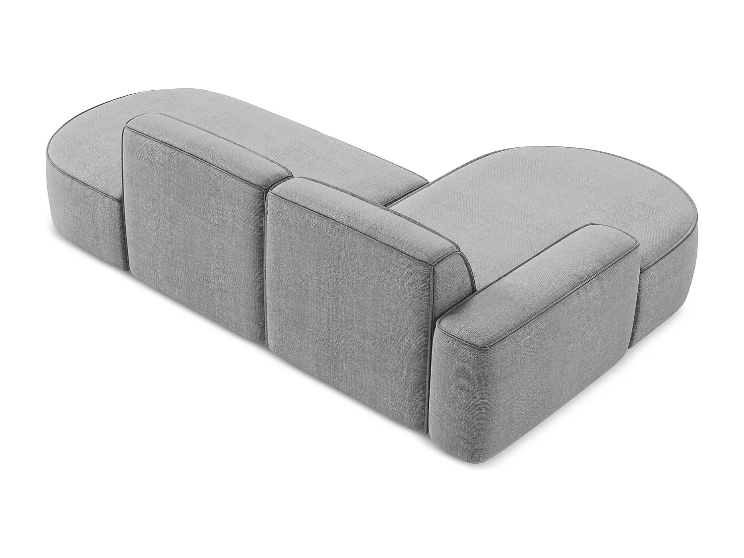 Canapé d'angle 3 places modulaire gauche en tissu texturé - gris clair - OMAO
