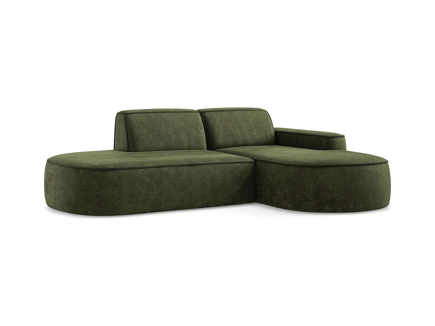 3-Sitzer Modulares Ecksofa - Ecke Rechts - Chenille - Olive - OMAO