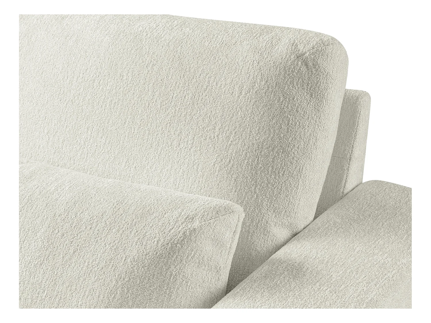 Canapé d’angle 4 places gauche en tissu chenille - beige clair - AKALA