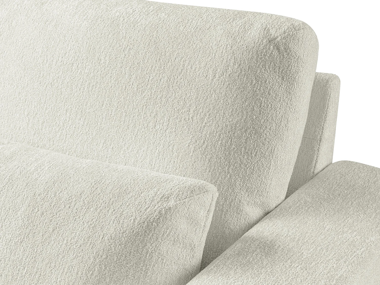 Canapé d’angle 4 places gauche en tissu chenille - beige clair - AKALA