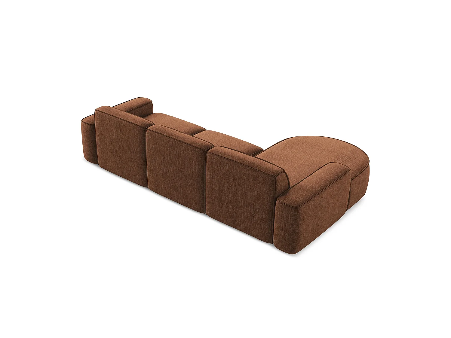 Modulaire hoekbank links van terracotta textuurstof - MELISSA