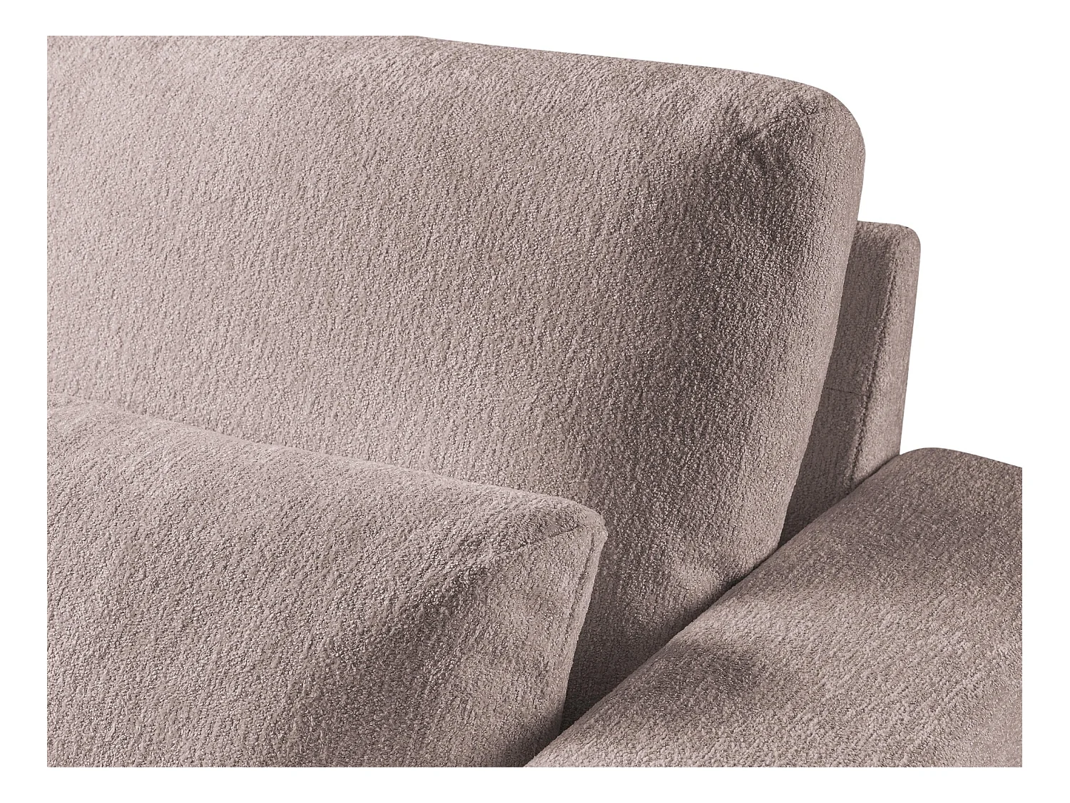 Canapé d’angle 4 places gauche en tissu chenille - rose poudré - AKALA