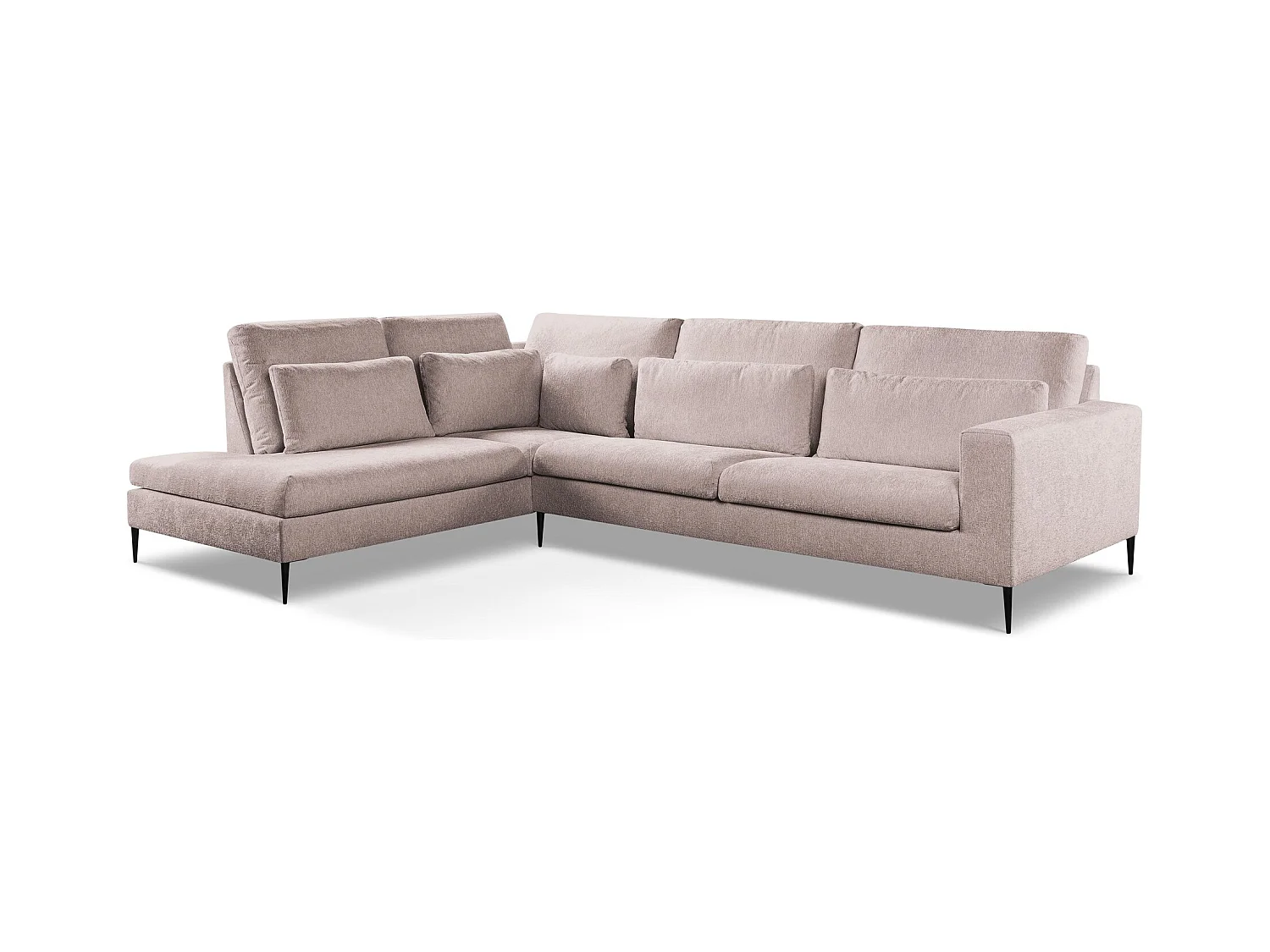 Ecksofa Links - Links - Chenille - Puderrosa - AKALA