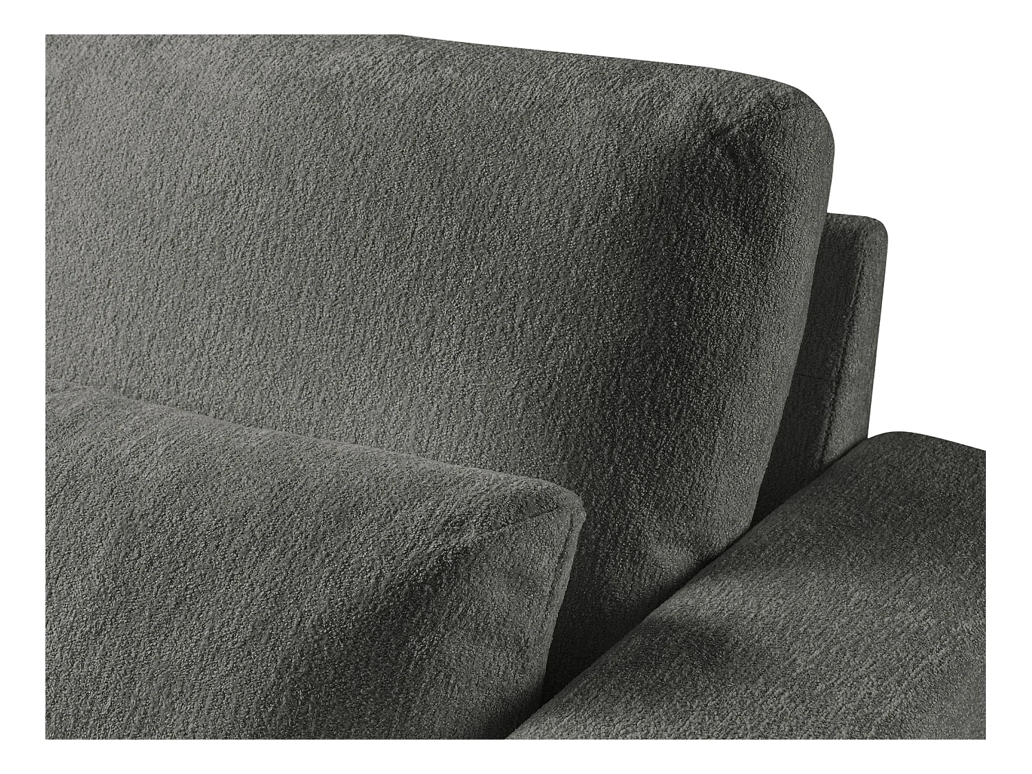 Canapé d’angle 4 places gauche en tissu chenille - gris foncé - AKALA