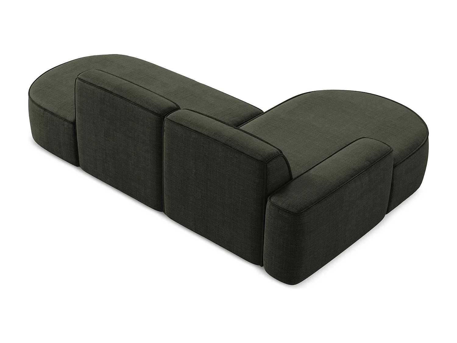 Canapé d'angle 3 places modulaire gauche en tissu texturé - olive - OMAO