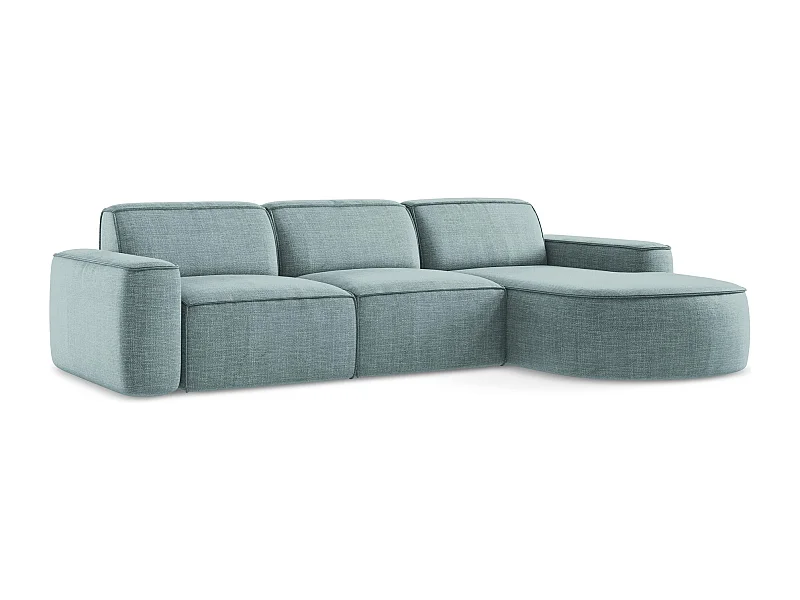 Modulaire hoekbank rechts van jeans textuurstof - OMAO