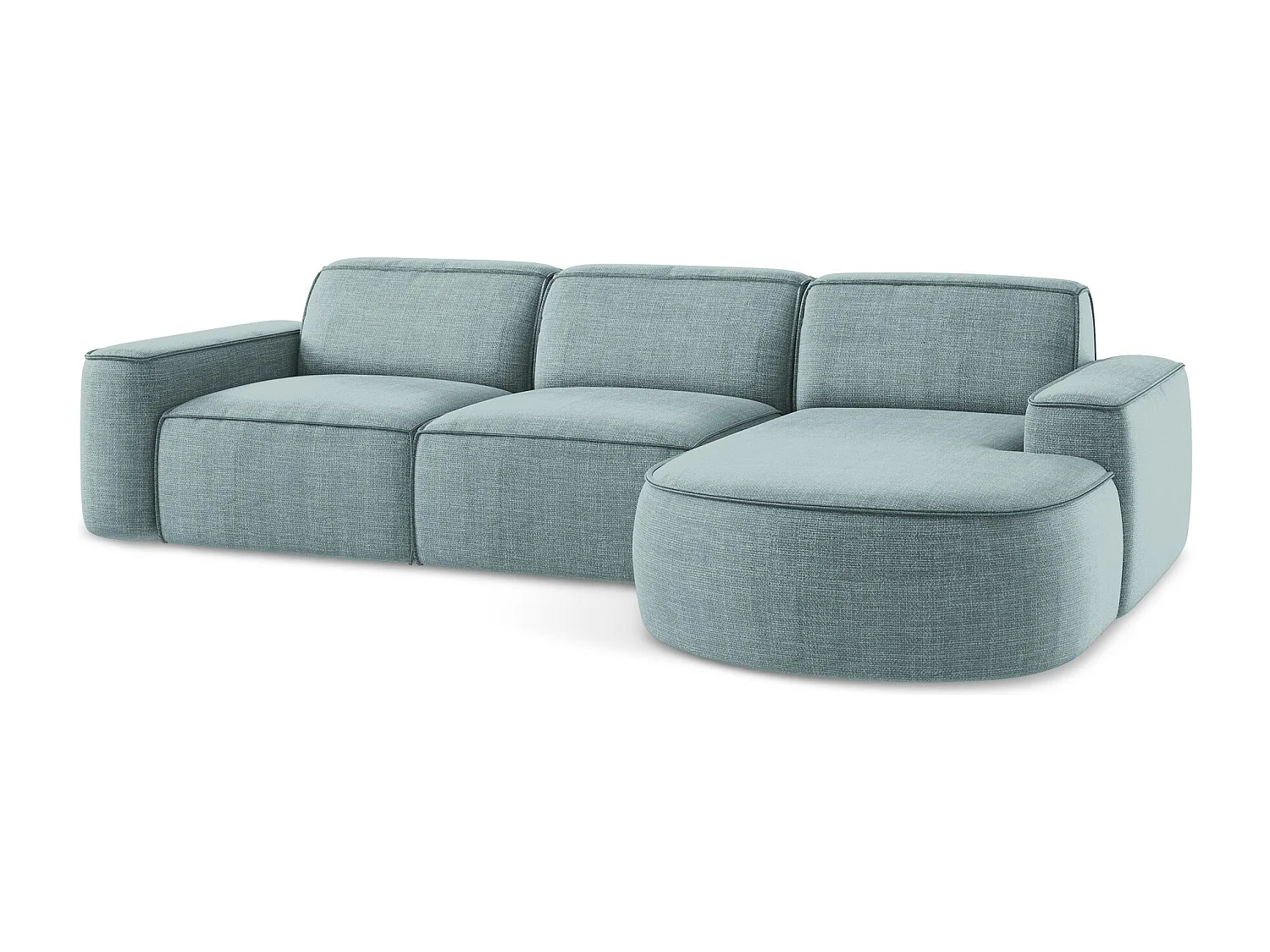 Modulaire hoekbank rechts van jeans textuurstof - OMAO