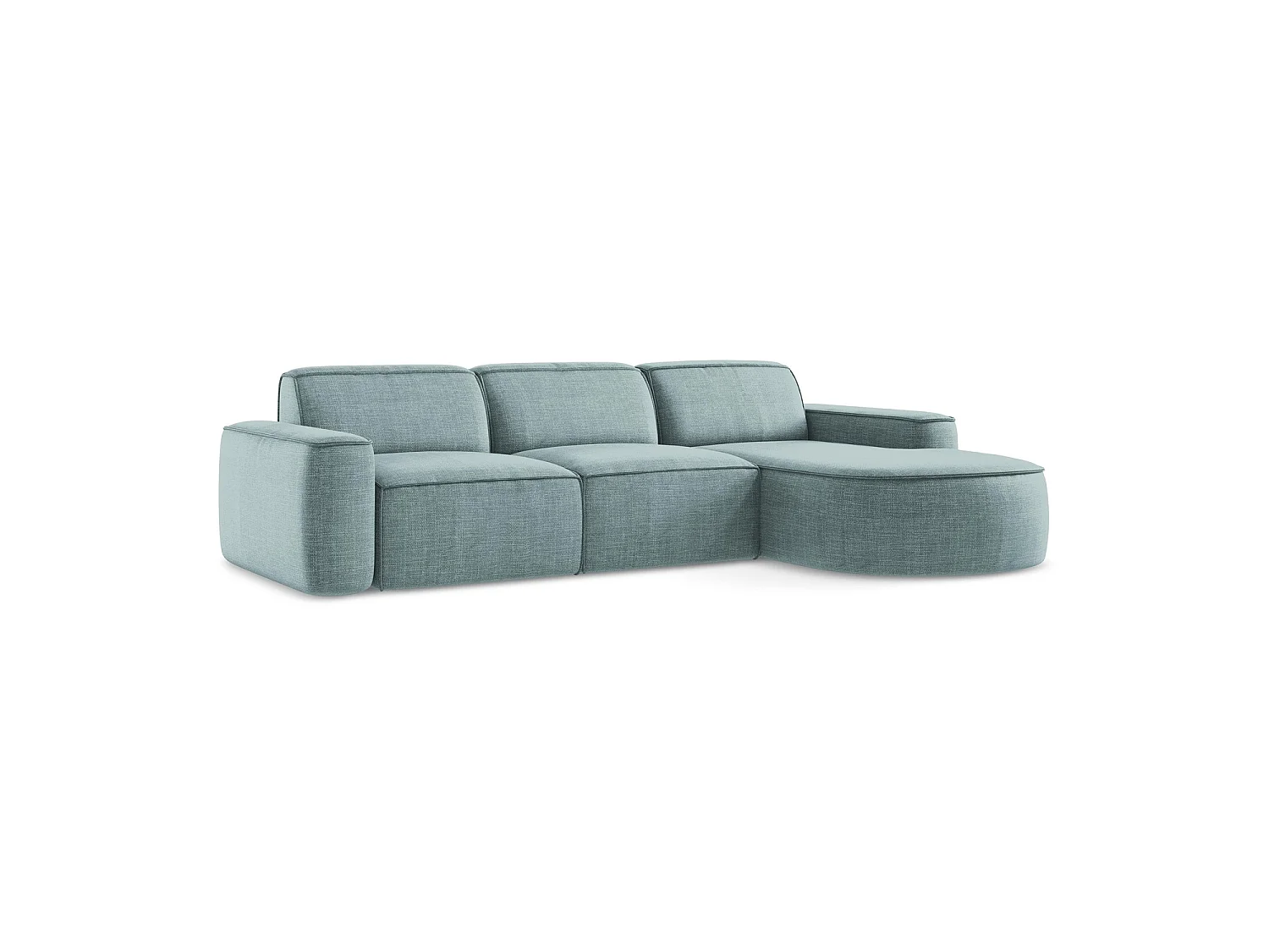 Modulaire hoekbank rechts van jeans textuurstof - MELISSA