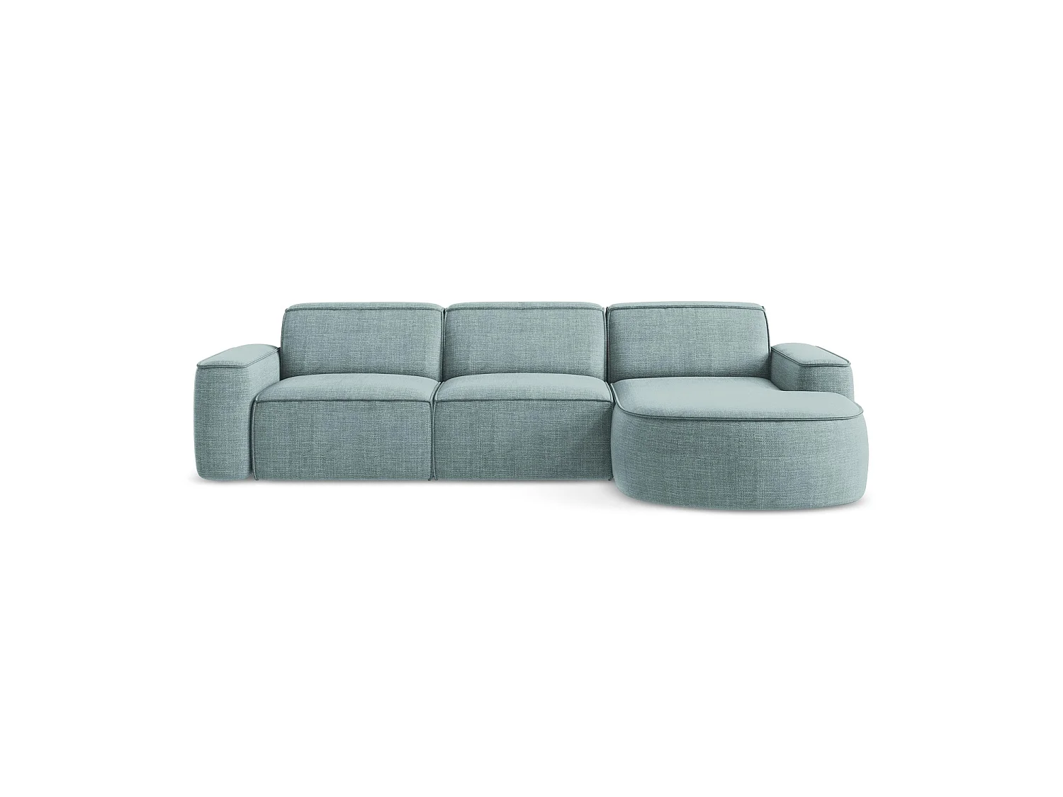 Modulaire hoekbank rechts van jeans textuurstof - MELISSA