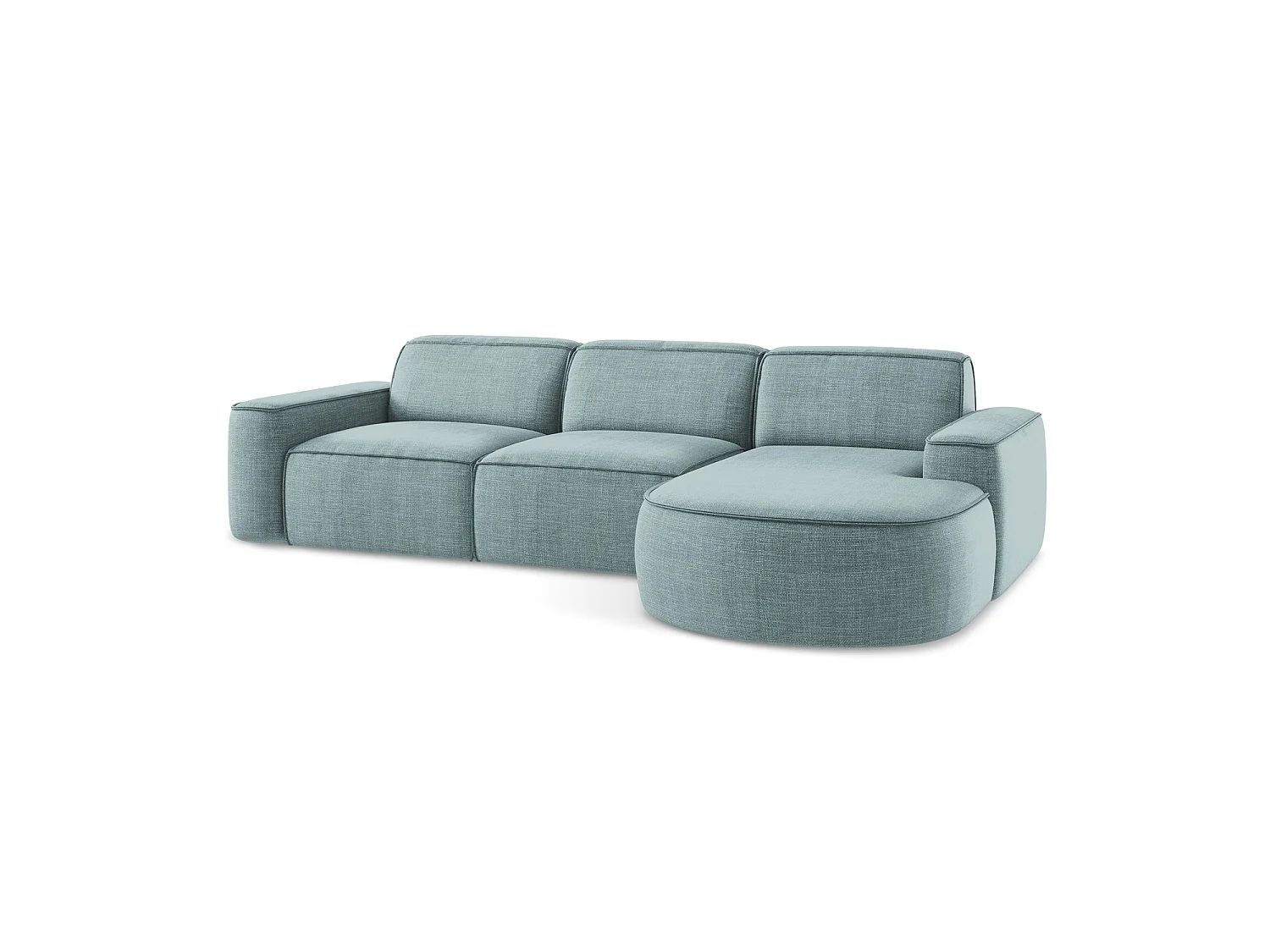 Modulaire hoekbank rechts van jeans textuurstof - MELISSA